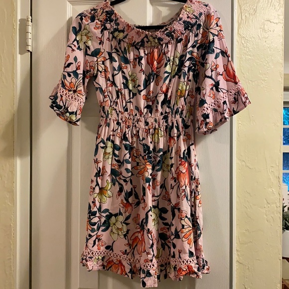 Lulus Pink Floral Off the Shoulder Dress - Picture 4 of 6